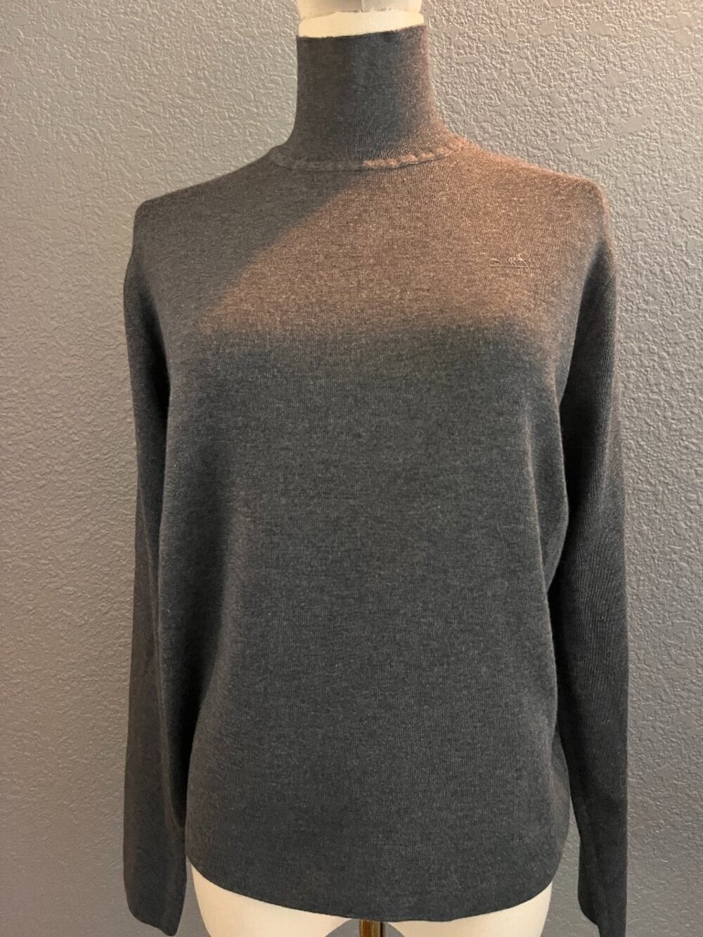 HERMES PULL COL MONTANT MOCK NECK LOGO SWEATER NWOT CASHMERE & SILK BLEND -  36